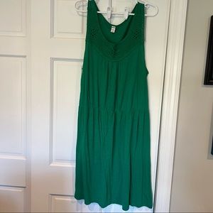 Old Navy Crochet Front Cinch/Elastic Waste Tank Dress-Green Size XL